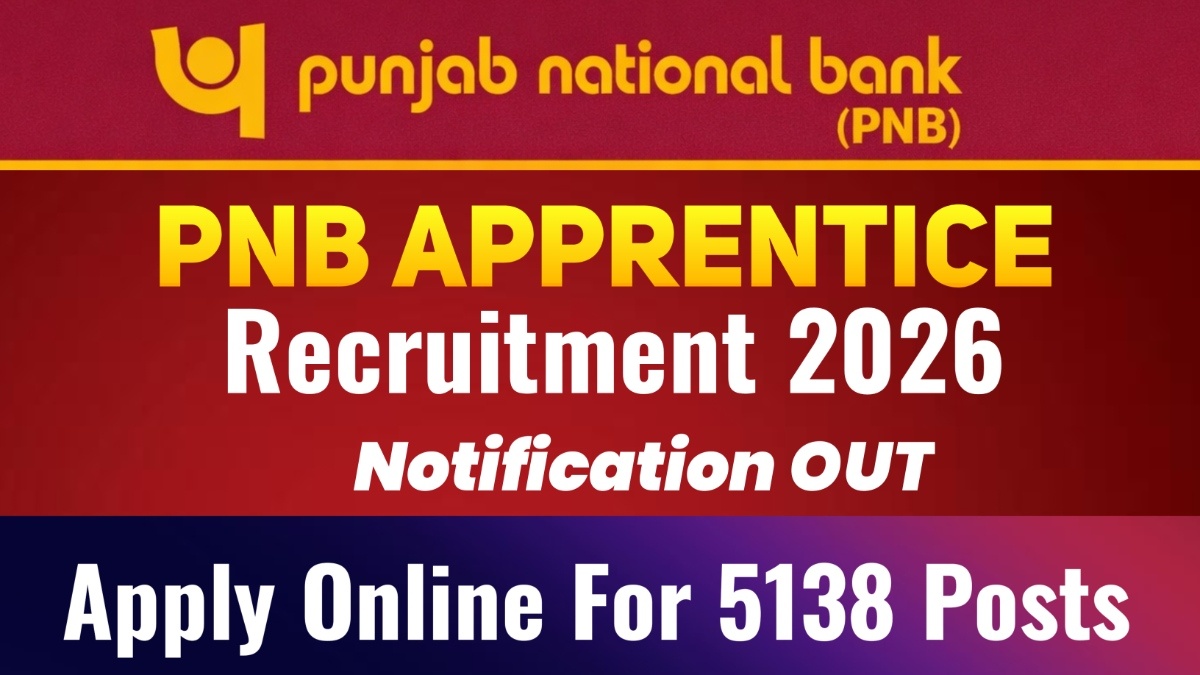 PNB Apprentice Recruitment 2026 Notification OUT For 5138 Posts Apply Online