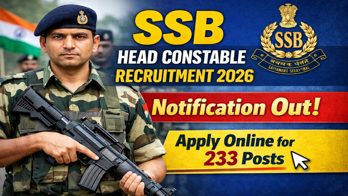 SSB Head Constable Recruitment 2026 Notification Out - Apply Online for 233 Posts
