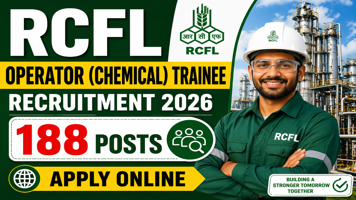 RCFL Operator Trainee Recruitment 2026 - Apply Online for 188 Posts