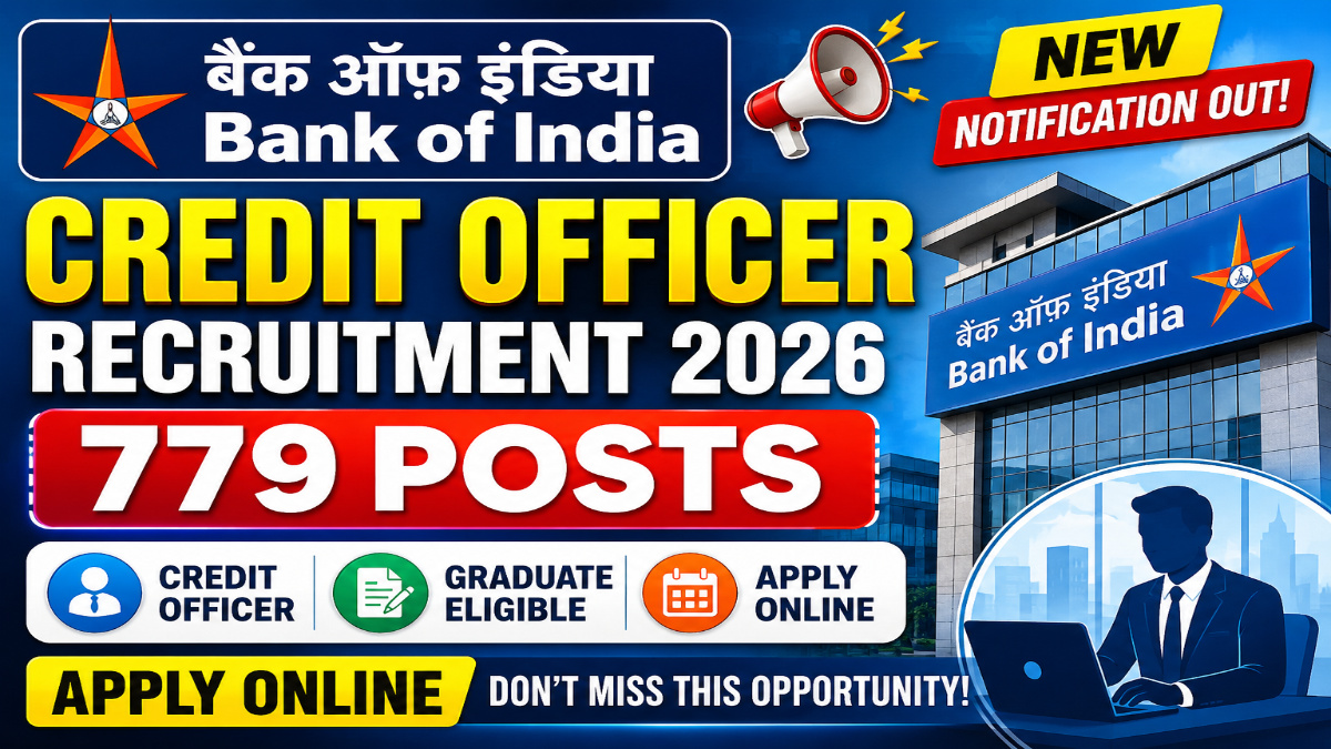 Bank of India Credit Officer Recruitment 2026 Notification Out For 779 Posts – Apply Online