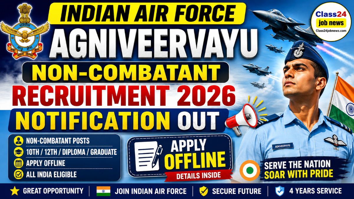 Indian Air Force Agniveervayu Non-Combatant Recruitment 2026 Notification Out – Apply Offline