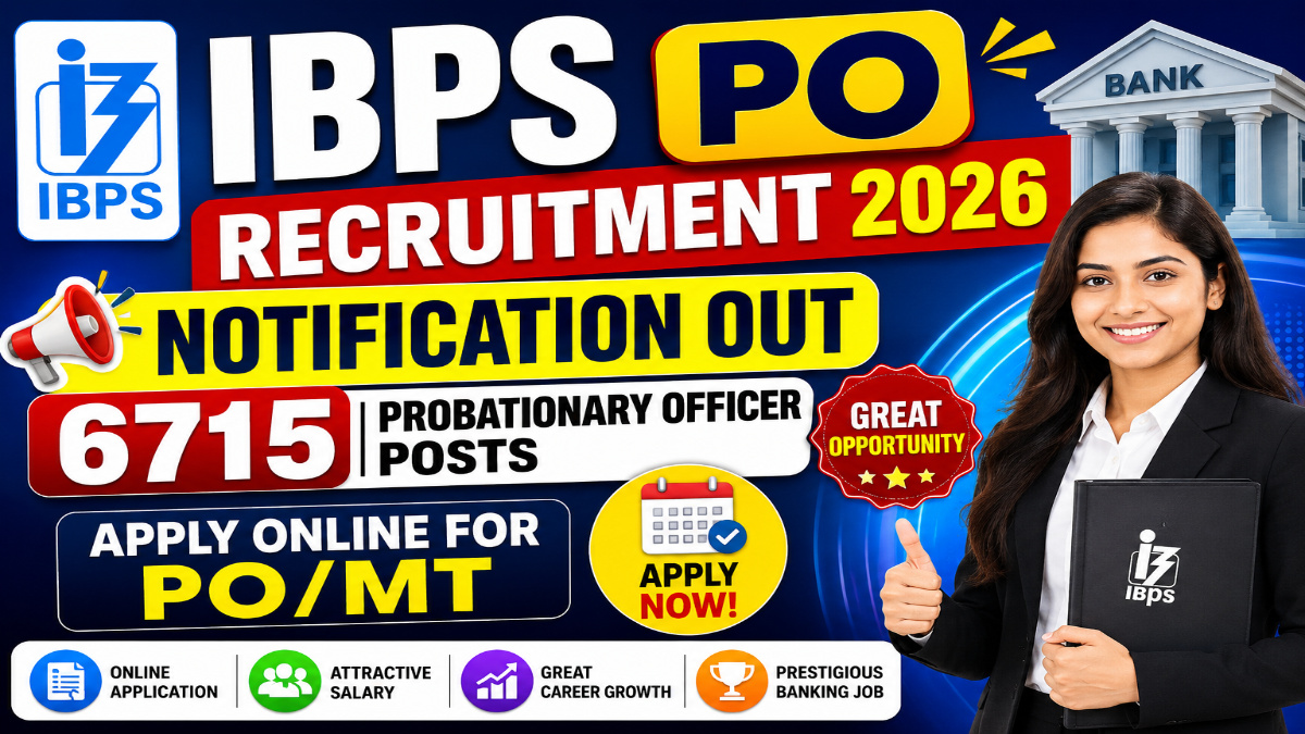 IBPS PO Recruitment 2026 Notification Out for 6715 Probationary Officer Posts, Apply Online for PO/MT