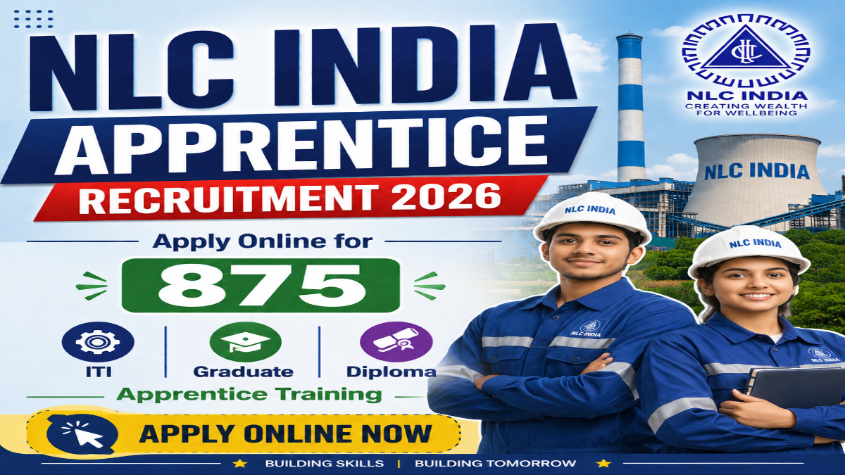 NLC India Apprentice Recruitment 2026: Apply Online for 875 ITI, Graduate and Diploma Apprentice Training