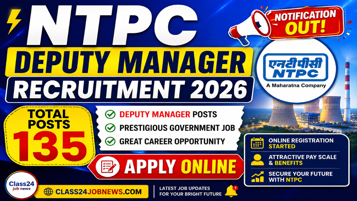 NTPC Deputy Manager Recruitment 2026 Notification Out for 135 Posts – Apply Online