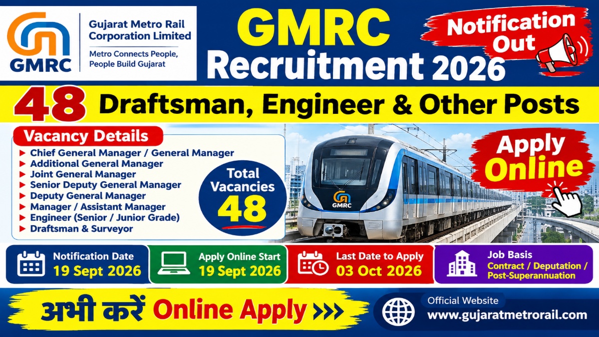 GMRC Recruitment 2026 Notification Out for 48 Draftsman, Engineer & Other Posts – Apply Online